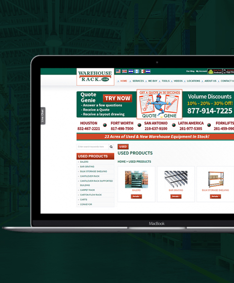 Warehouse Equipment Ecommerce Website