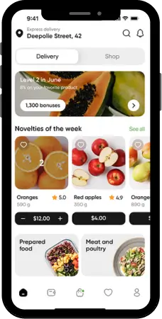 Customer Grocery Delivery App Features