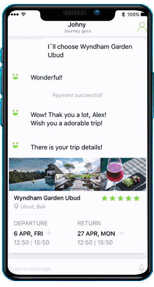 Travel App Chatbot Feature Gif